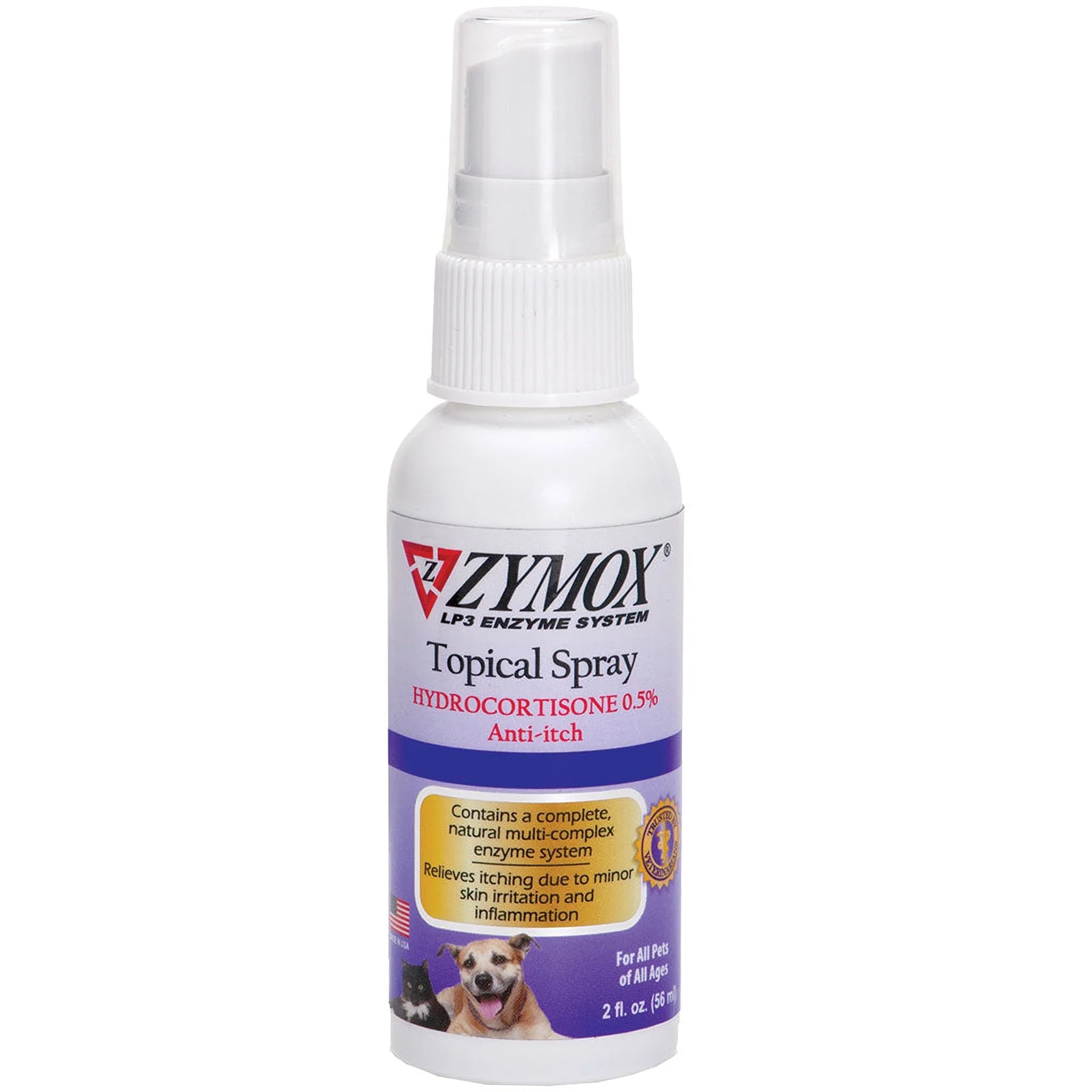 Zymox Enzymatic Topical Spray with Hydrocortisone 0.5% for Dogs & Cats