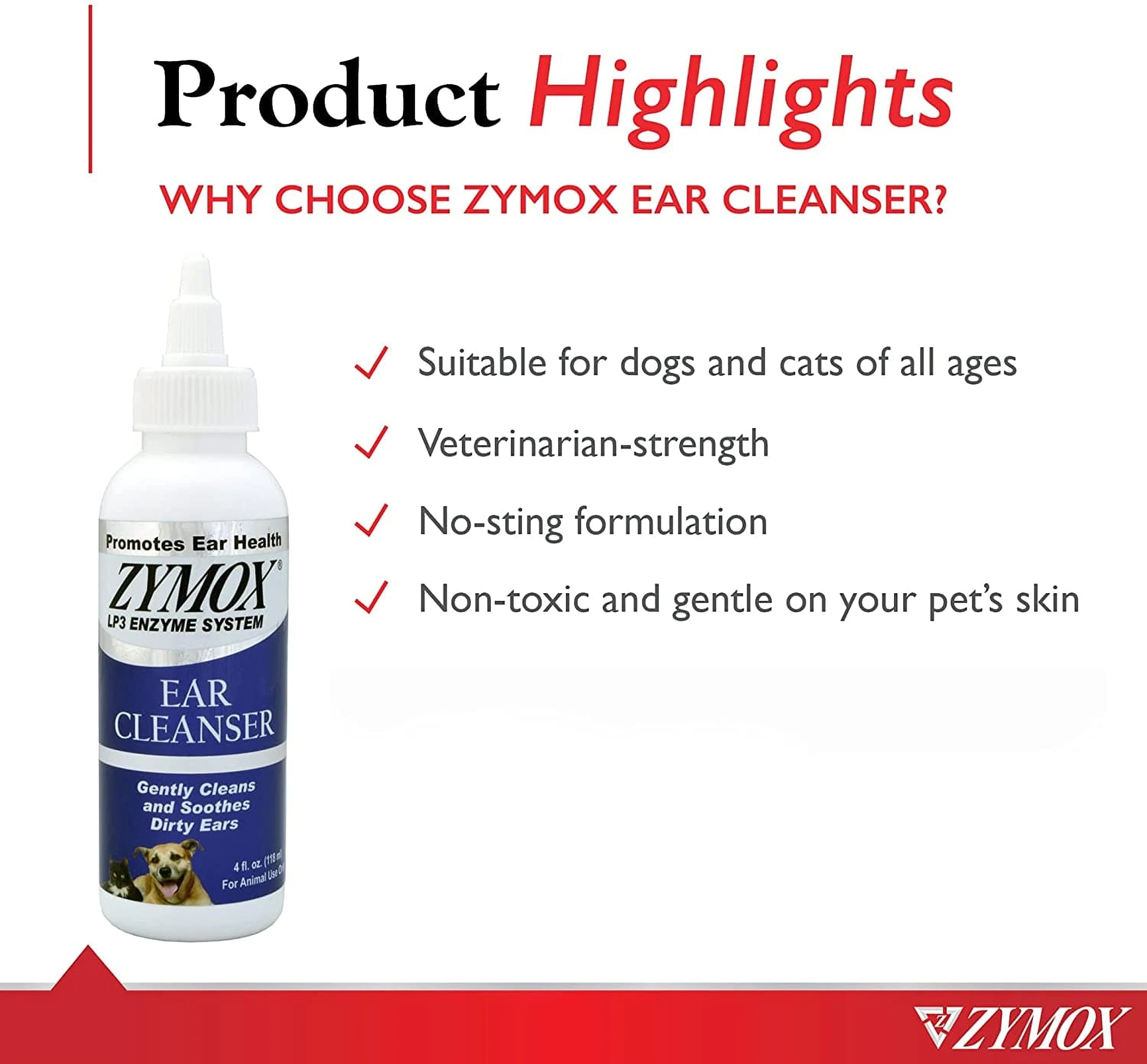 Zymox Veterinary Strength Ear Cleanser for Dogs & Cats
