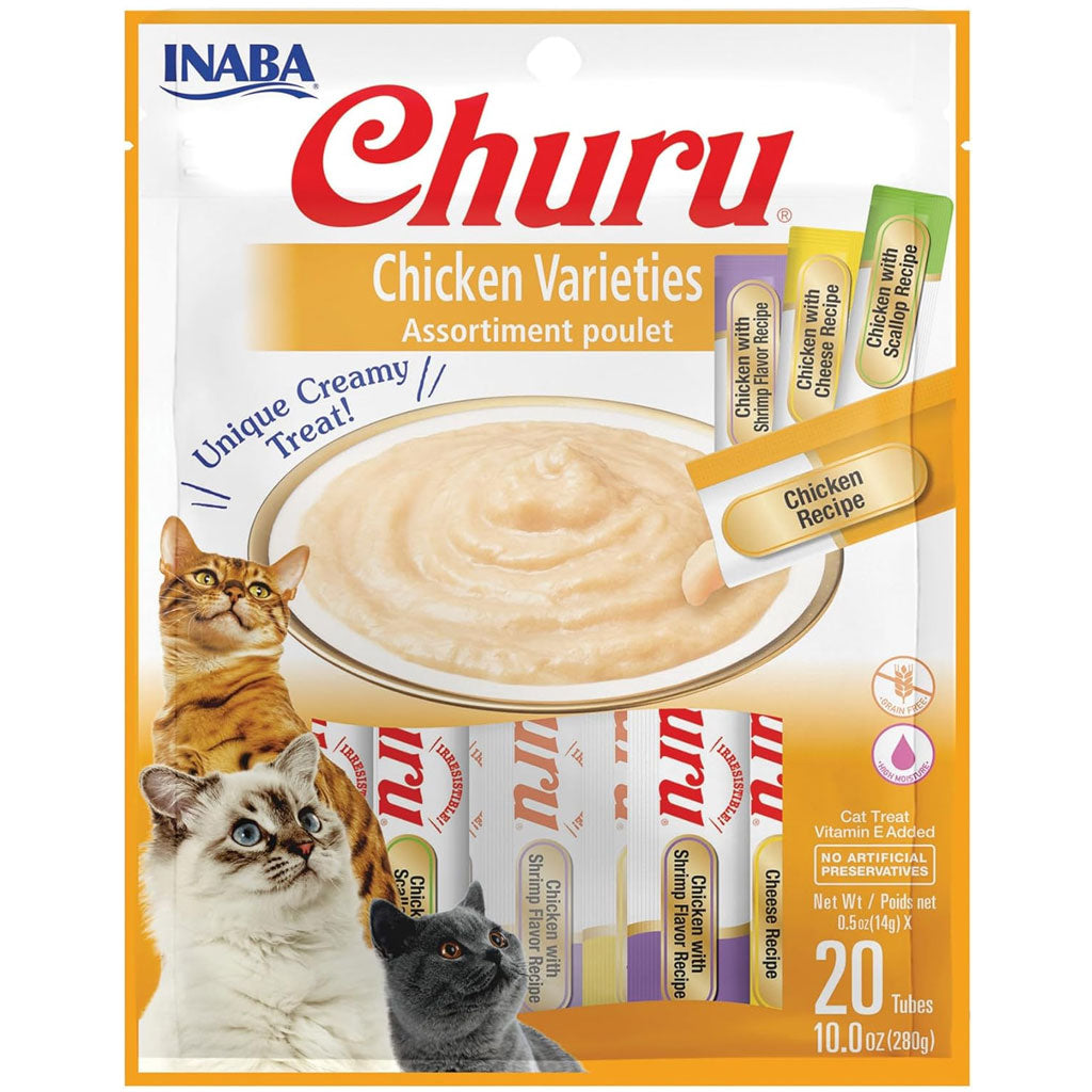 Inaba Churu Chicken Variety Pack Grain-Free Lickable Treat for Cats