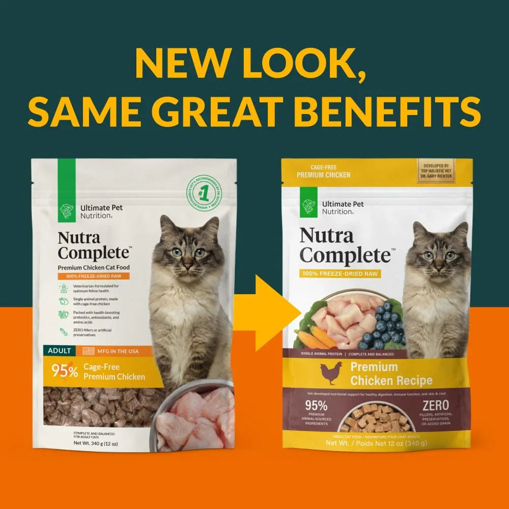 Ultimate Pet Nutrition Nutra Complete Premium Chicken Freeze-Dried Raw Cat Food, 12-oz