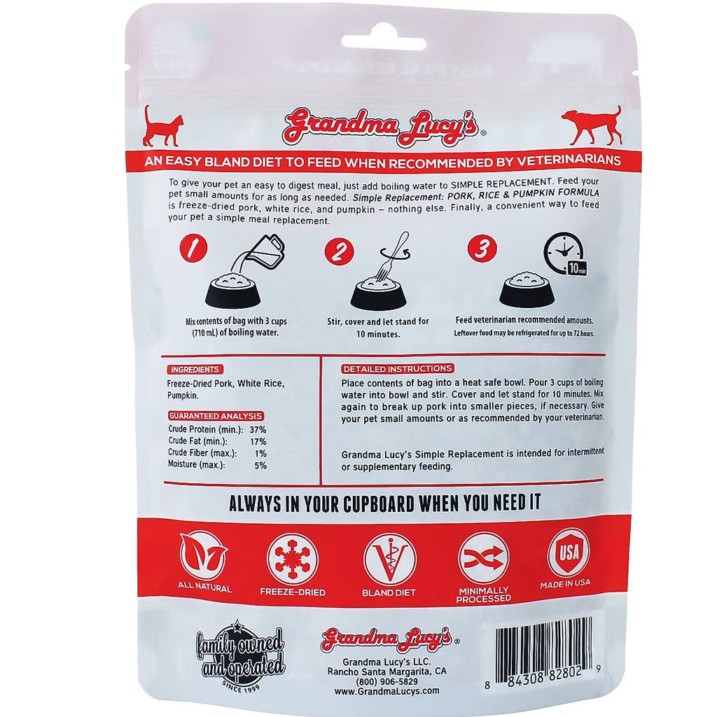 Grandma Lucy Simple Remedy Freeze-Dried Pork & Rice Formula for Dogs, 7-oz