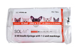 SOL-M Insulin U40 Syringe with HALF UNIT markings - bags of 10 or box of 100 - 5 sizes