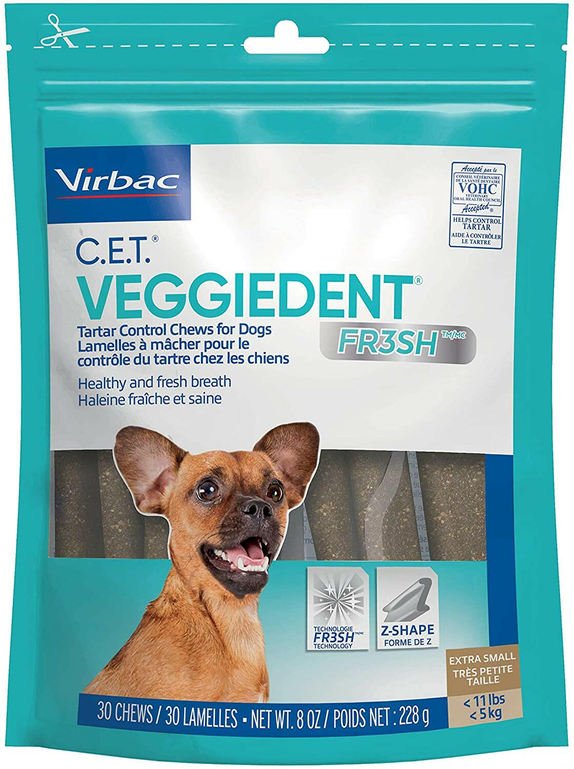 C.E.T. VeggieDent Fr3sh for Extra Small Dogs Under 11 lbs