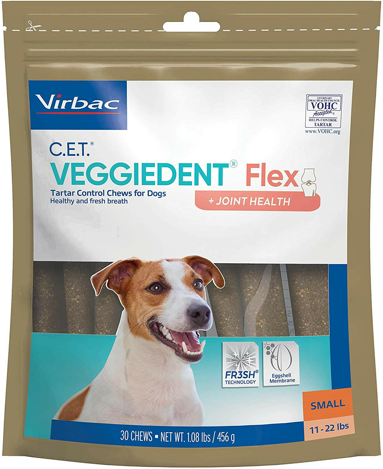 C.E.T. VeggieDent Flex + Joint Health for Small Dogs 11-25 lbs