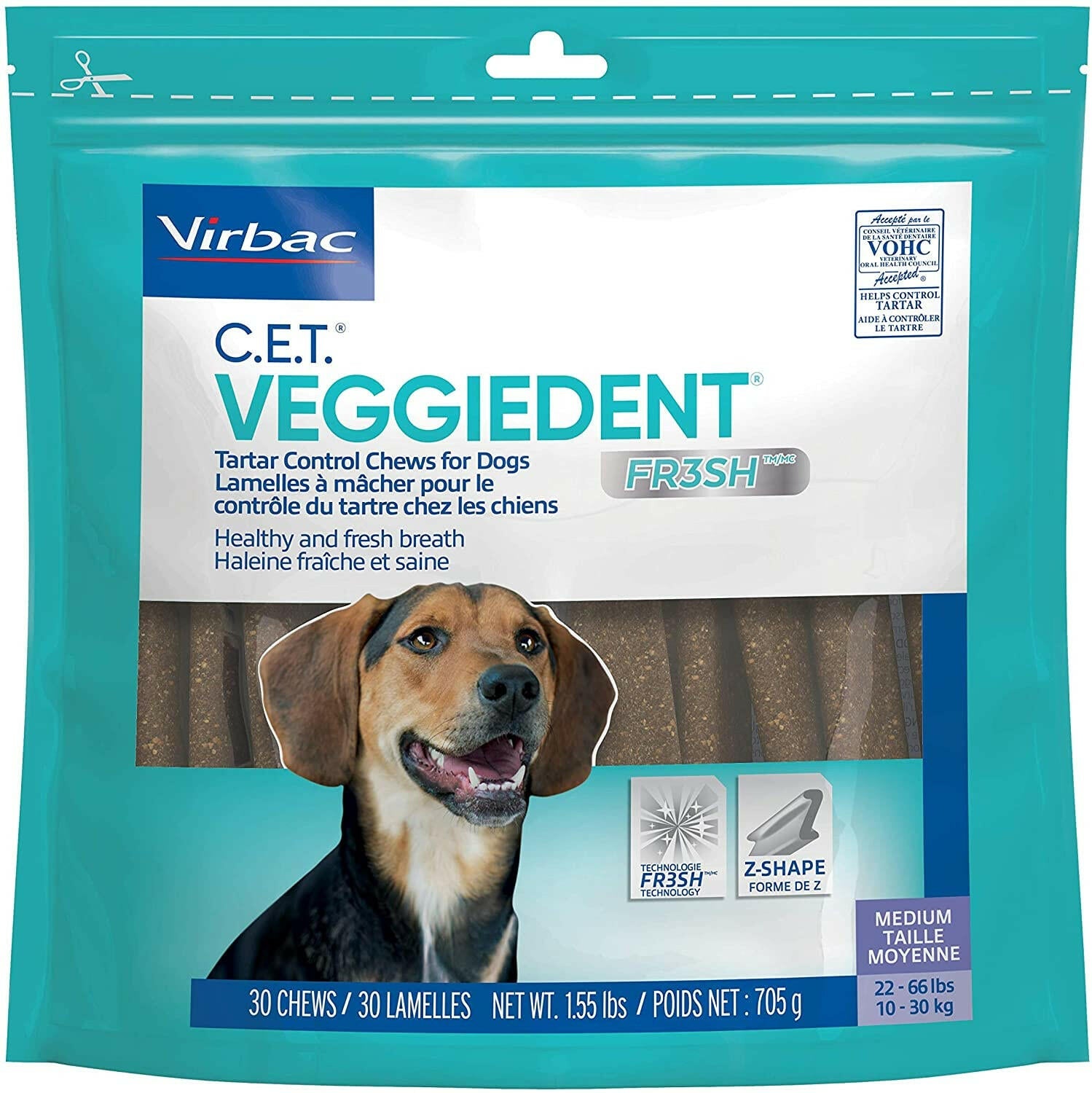 C.E.T. VeggieDent Fr3sh for Medium Dogs 22-66 lbs