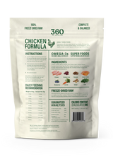 360 Pet Nutrition Chicken Freeze-Dried Raw Complete Meal for Adult Dogs