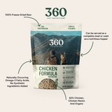 360 Pet Nutrition Chicken Freeze-Dried Raw Complete Meal for Adult Dogs