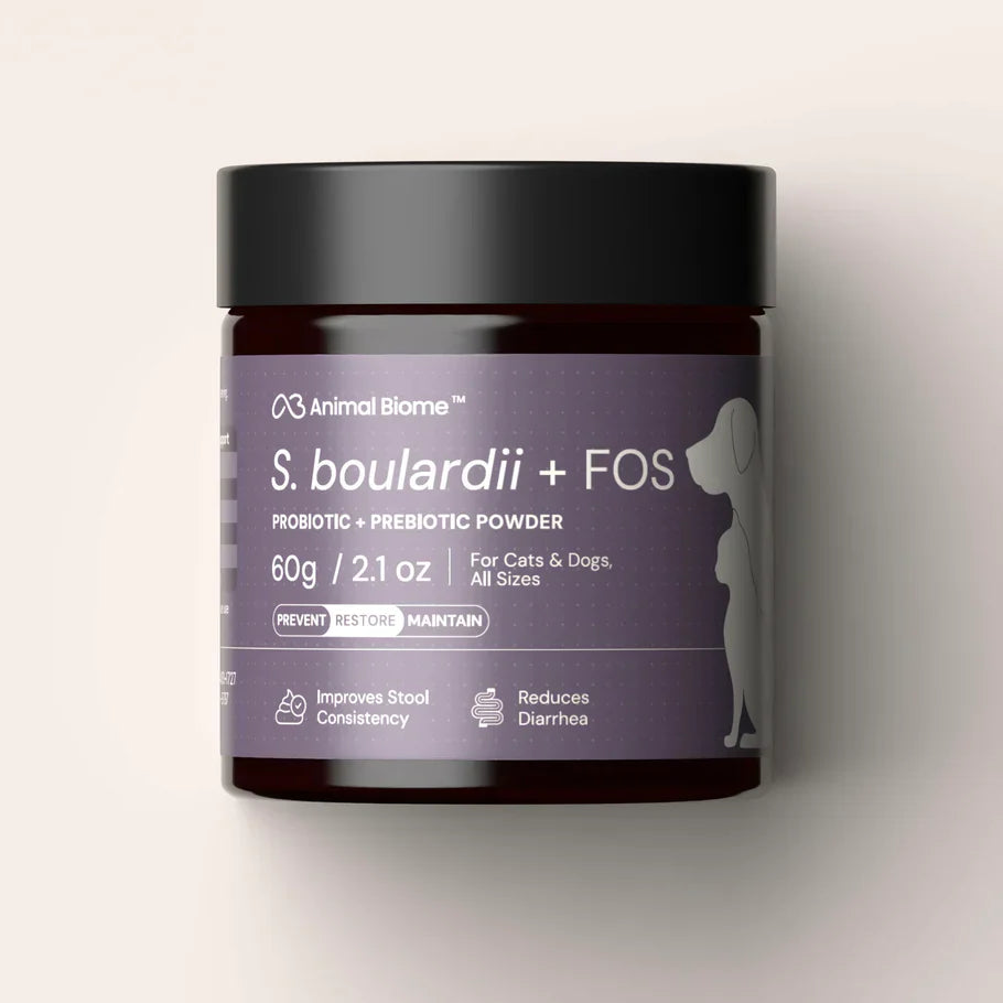 Animal Biome S.boulardii + FOS Probiotic + Prebiotic Powder for Dogs & Cats