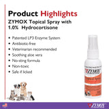 Zymox Veterinary Strength Topical Spray Hydrocortisone 1.0% for Dogs & Cats