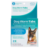 Durvet Dog Worm Tabs Broad Spectrum Dewormer for Dogs 45+ lbs (2 chewable tablets)