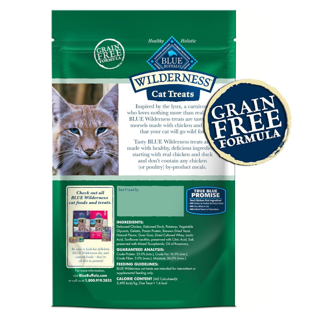 Blue Buffalo Wilderness Chicken & Duck Moist Treats For Cats (2 oz)