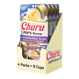 Inaba Churu Pop'n Serve Tuna & Bonita Flakes Recipe Grain-Free Lickable Cat Treats, 1.2-oz cup