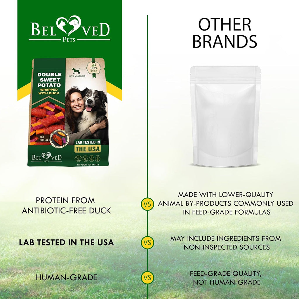Beloved Pets Double Sweet Potato Wrapped with Duck Dog Treats, 10.6-oz
