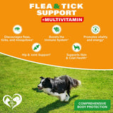 Beloved Pets Natural Flea & Tick Support + Multivitamin Chicken Flavored Soft Chews for Dogs (10 oz)