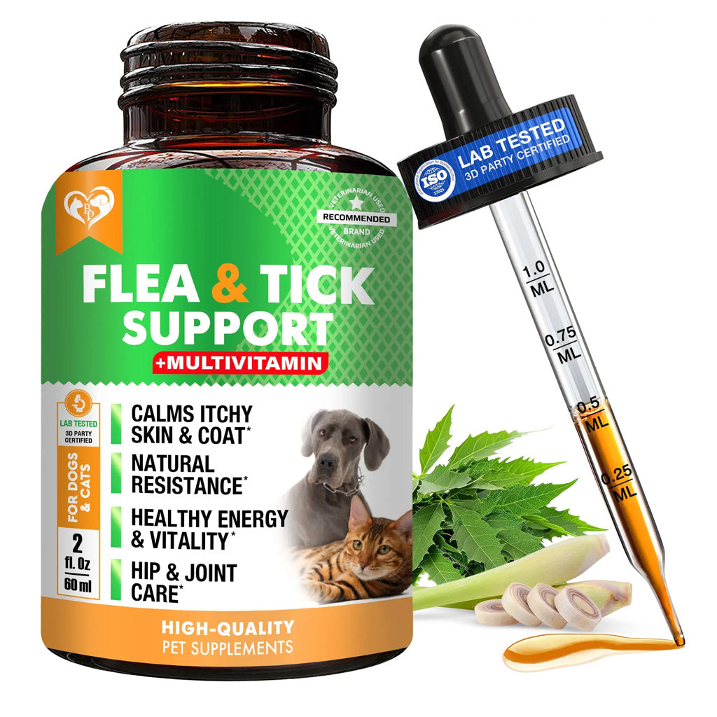 Beloved Pets Oral Flea & Tick Support Multivitamin Supplement for Dogs & Cats, 2-oz