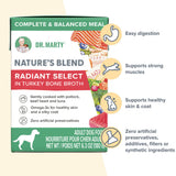 Dr. Marty Nature's Blend Radiant Select in Turkey Bone Broth Wet Dog Food, 6.3-oz, case of 12