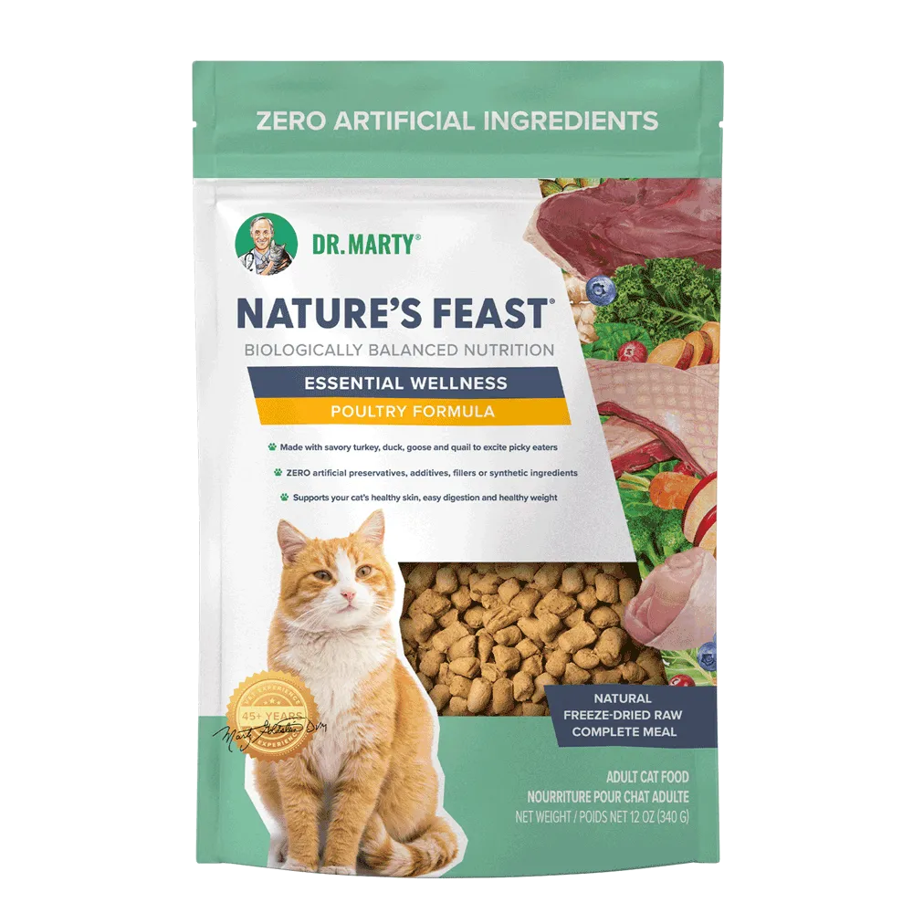 Dr. Marty Nature's Feast Essential Wellness Poultry Freeze Dried Raw Cat Food