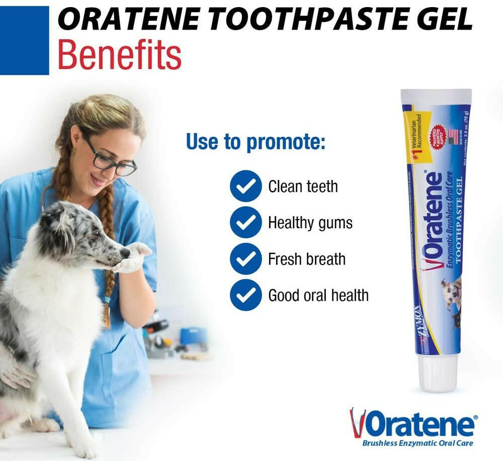 Oratene Brushless Maintenance Toothpaste Gel for Dogs & Cats (2.5oz)