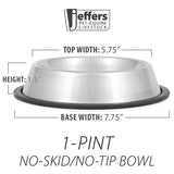 Jeffers No-Skid/No-Tip Stainless Steel Pet Bowls