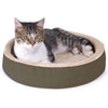 K&H Thermo-Kitty Cuddle Up Cat Bed – Indoor Heated Cat Bed with Low-Wall Design, Soft Foam Base & Removable Washable Cover