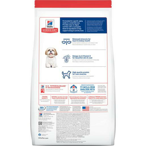 Hill's Science Diet Senior 7+ Small Bites Dry Dog Food, Chicken Meal, Barley & Brown Rice Recipe
