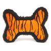 Jeffers Plush Tiger-Skin Bone Squeaky Dog Toy