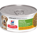 Hill's Science Diet Adult 7+ Senior Vitality Small & Mini canned dog food, Chicken & Vegetable Stew (5.5 oz x 24 cans)