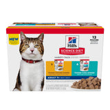 Hill's Science Diet Senior 7+ Wet Cat Food Pouch Variety Pack, Chicken and Tuna(2.8 oz x 12 pouches)