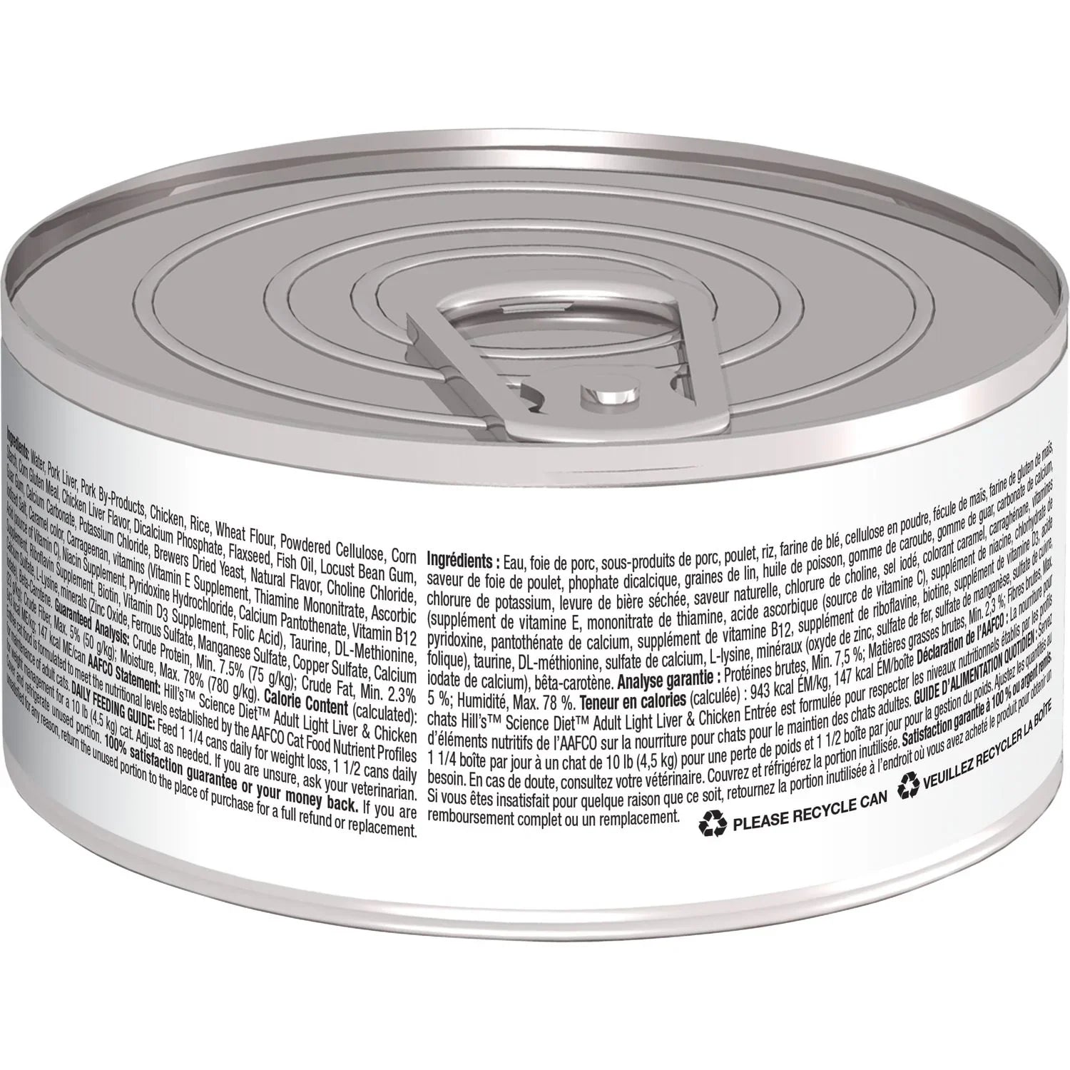 Hill's Science Diet Adult Light Canned Cat Food, Liver & Chicken Entrée (5.5 oz x 24 cans)