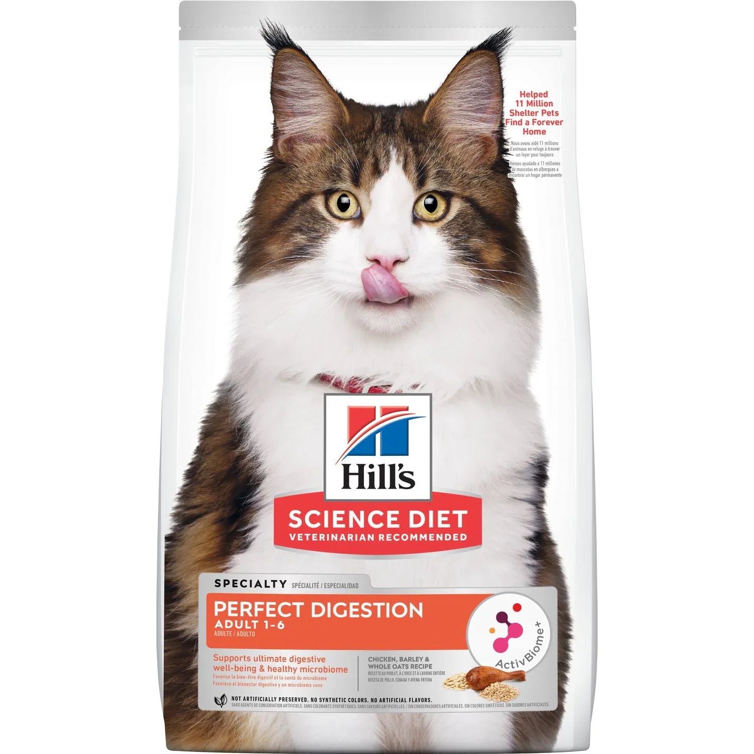 Hill's Science Diet Adult Perfect Digestion Chicken, Barley, & Whole Oats Recipe Dry Cat Food (6 lb)
