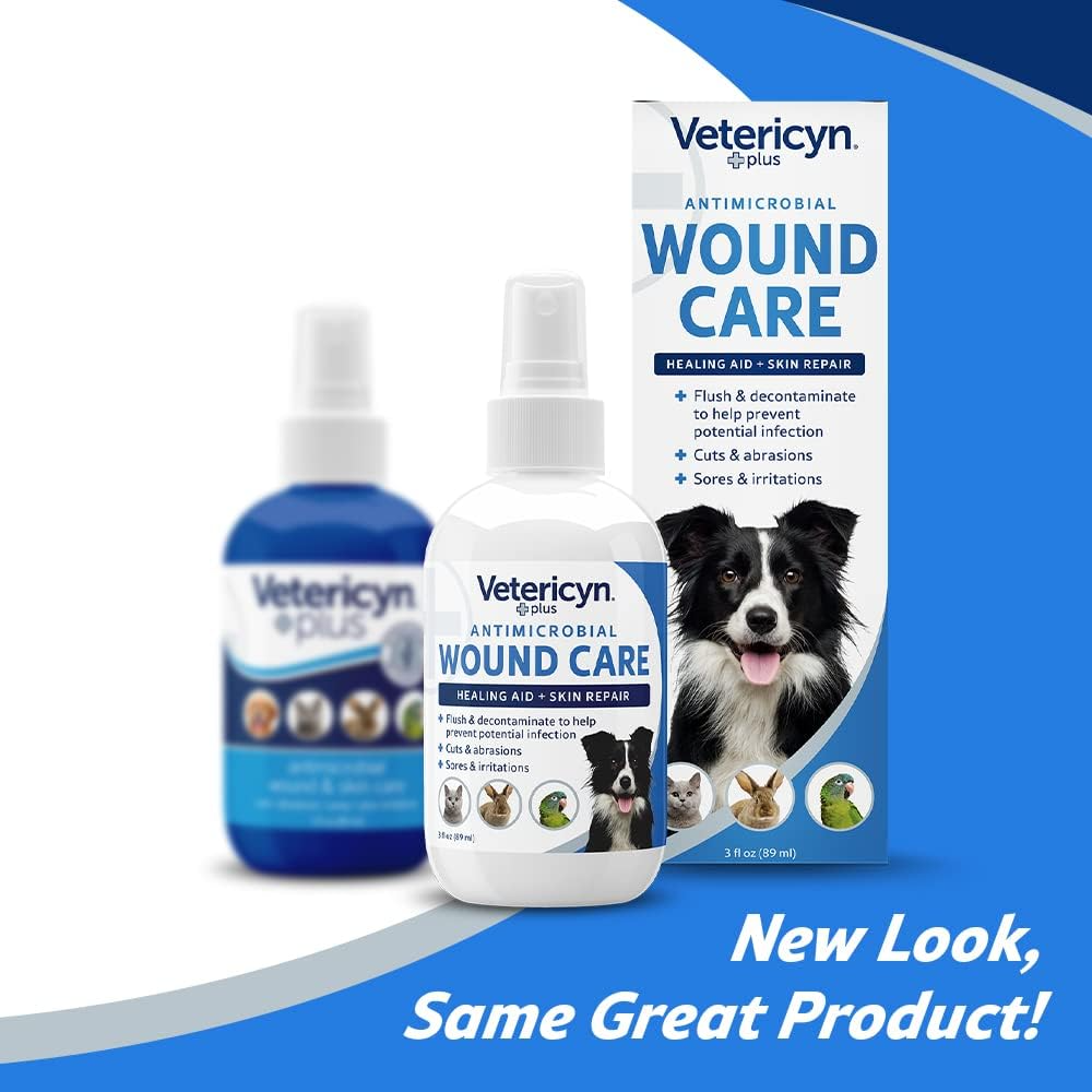 Vetericyn Plus Antimicrobial Wound & Skin Care Spray for Dogs, Cats, Horses & Small Animals