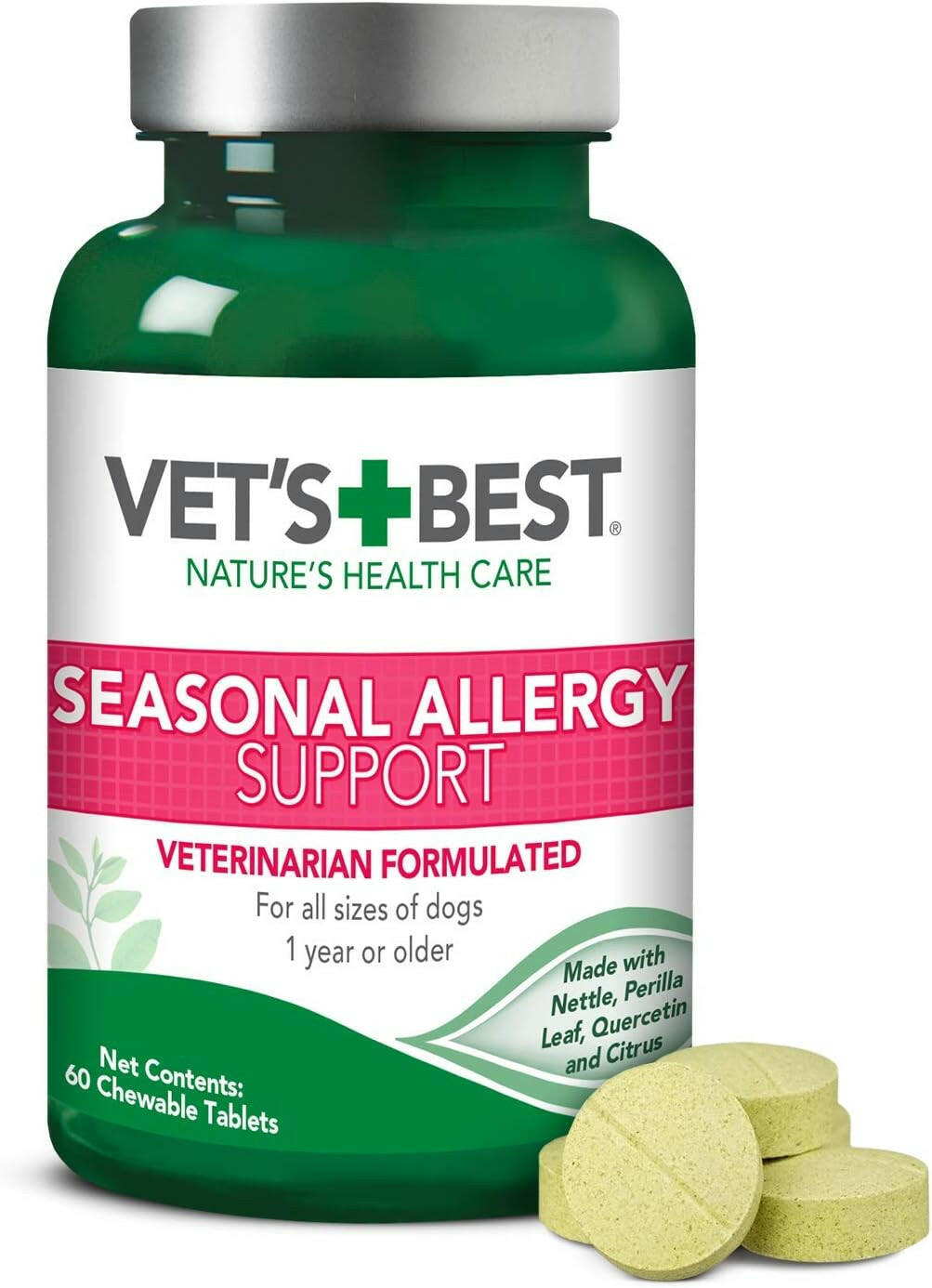 Vet's Best Seasonal Allergy Support Chewable Tablets For Dogs (60 Tablets)