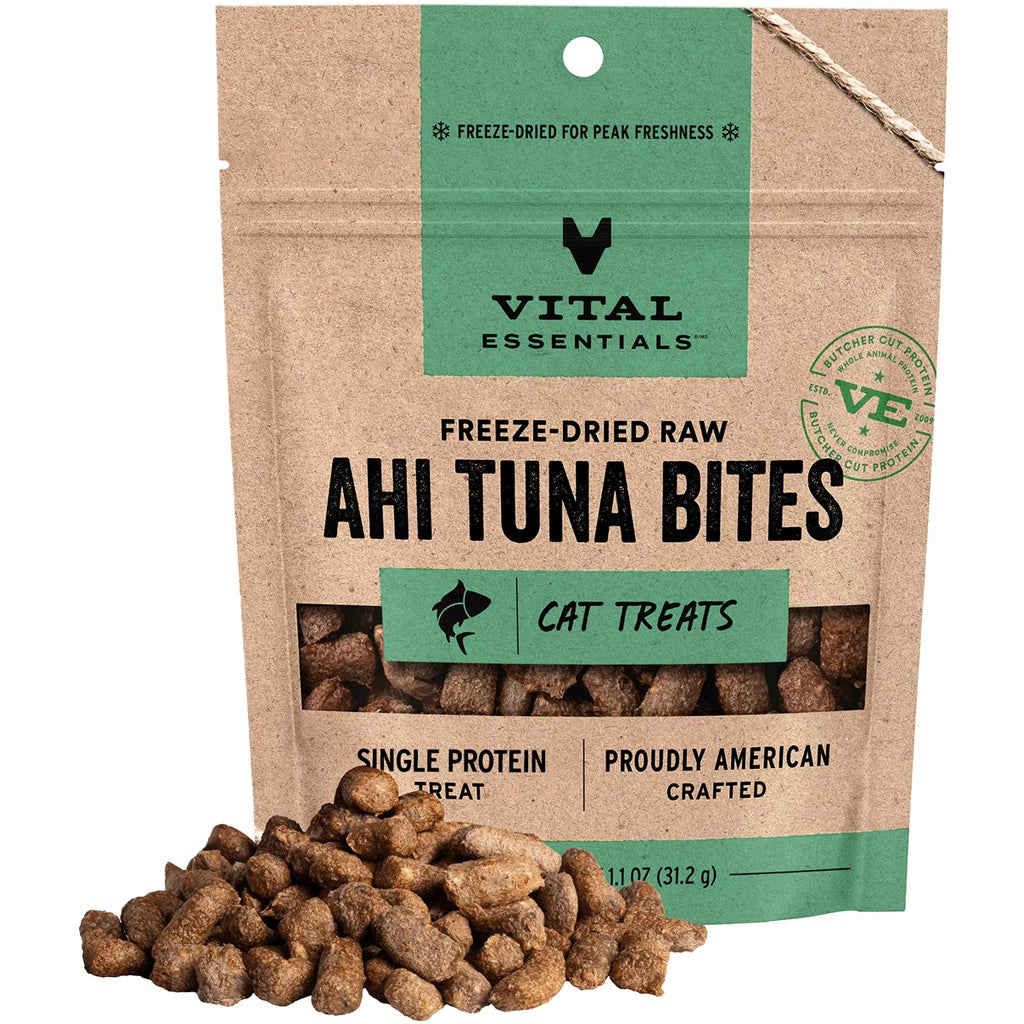 Vital Essentials Freeze-Dried Ahi Tuna Treats for Cats, 1.1-oz